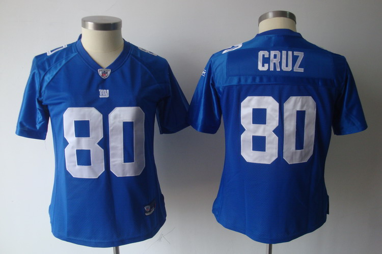 Giants #80 Victor Cruz Blue Women's Team Color Stitched NFL Jersey